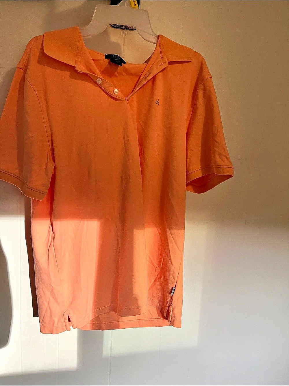 Calvin Klein Orange Cotton Polo Shirt Size Medium
